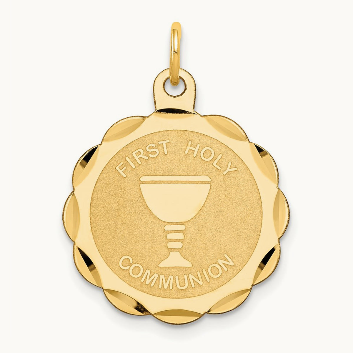 First Holy Communion Disc Charm, 14K