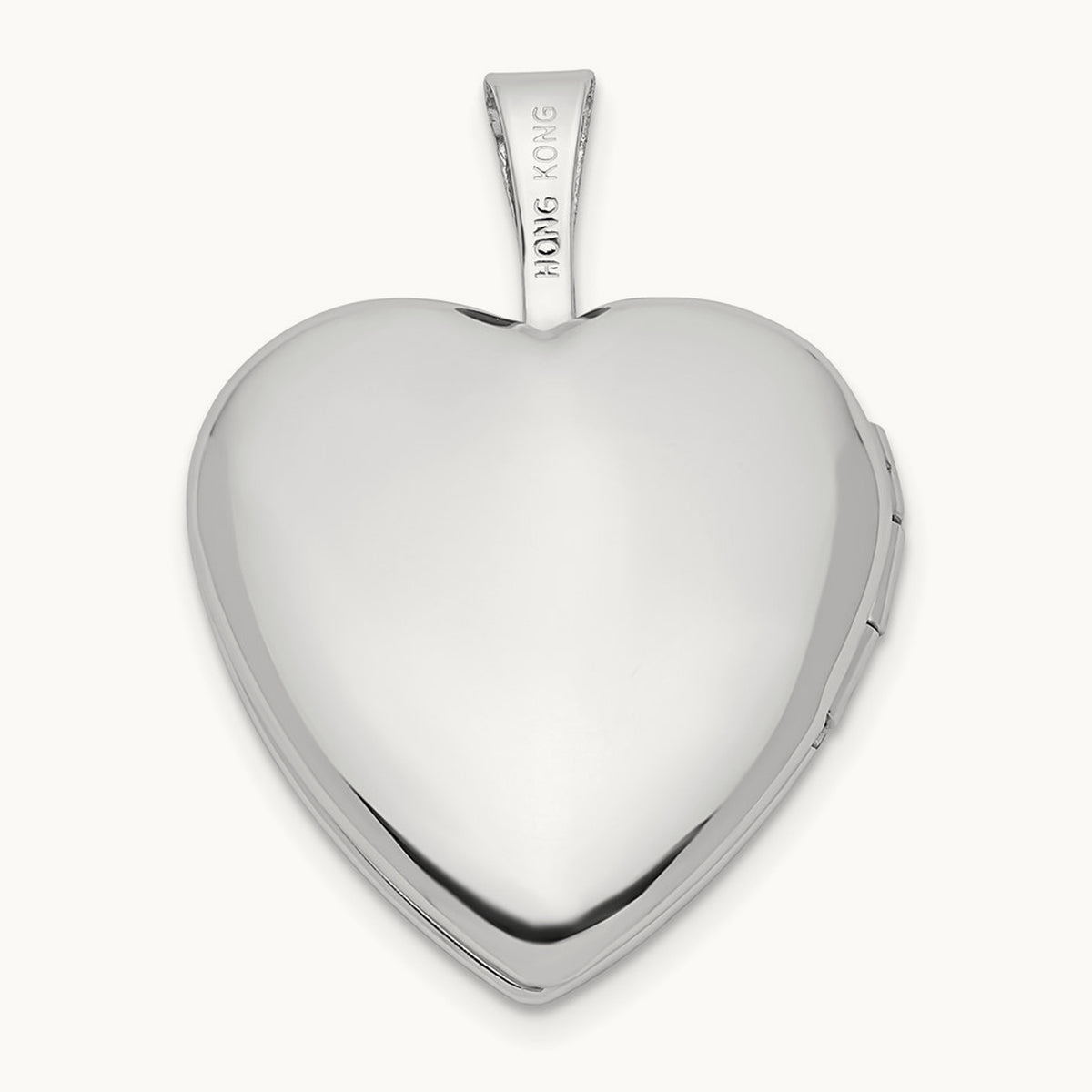 .01ct. Diamond Heart Locket, 16mm, 14K White Gold