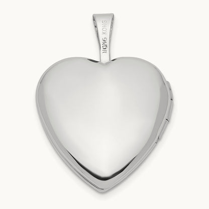 .01ct. Diamond Heart Locket, 16mm, 14K White Gold