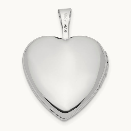 .01ct. Diamond Heart Locket, 16mm, 14K White Gold