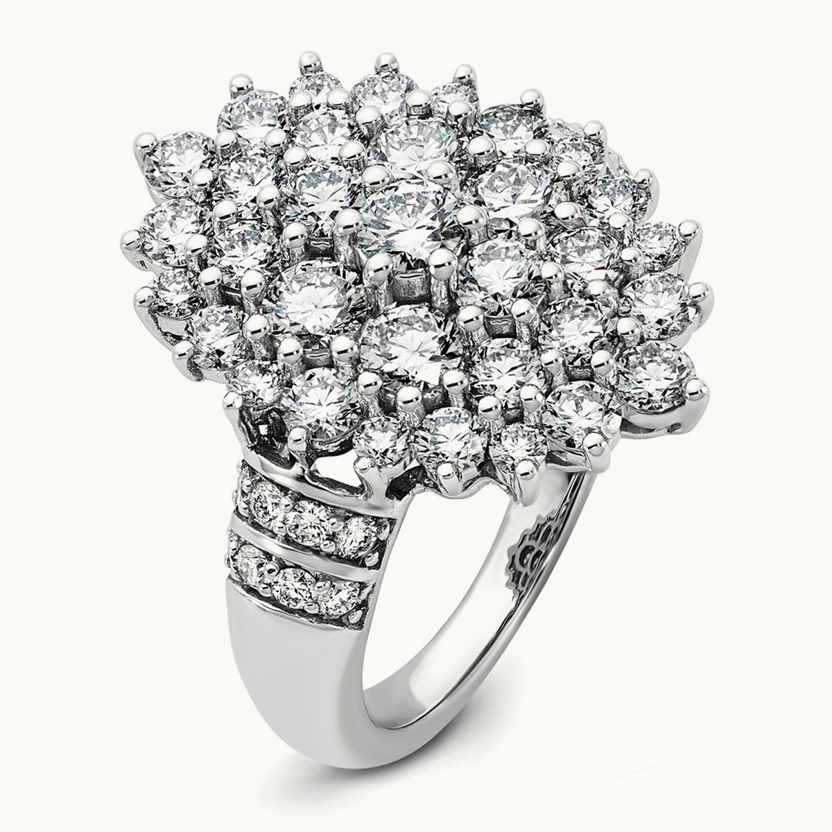 Cluster Fashion Ring, 2.50 ct tw Lab-Grown Diamond — 14K White Gold