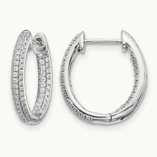 Diamond In/Out Hinged Hoop Earrings — photo set