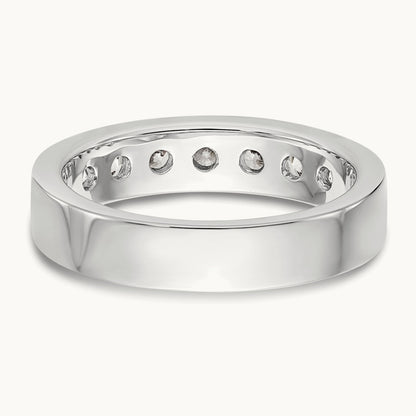 7-Stone Diamond Channel Band, 14K White Gold