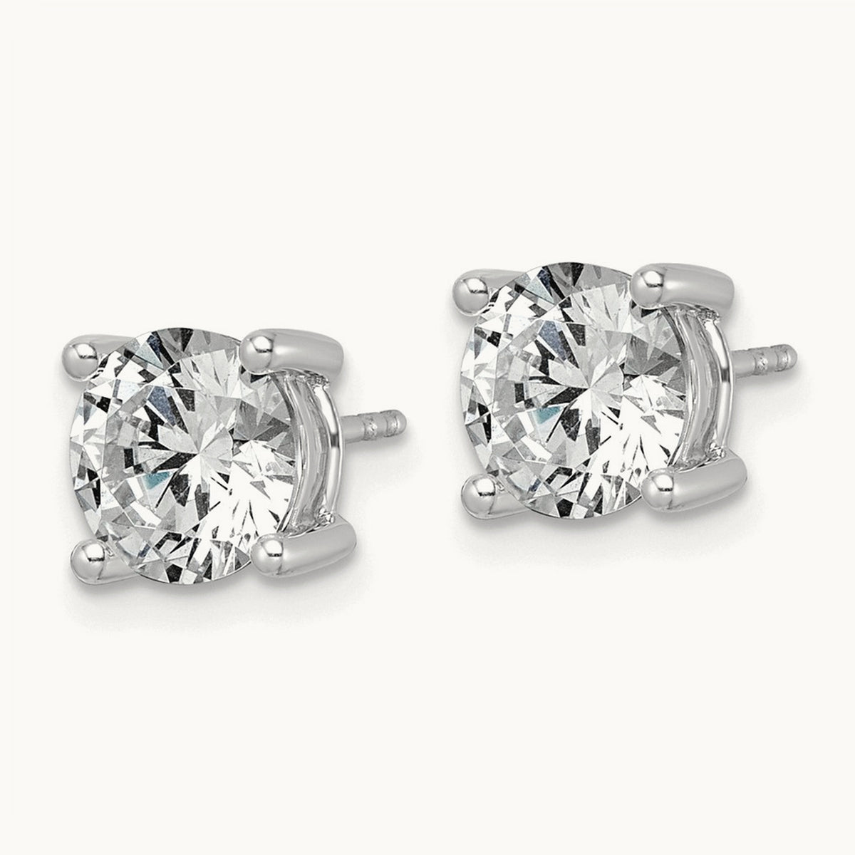 Round Lightweight Earrings, 0.25-6.00 ct tw Lab-Grown Diamond — 3 ct, 10K White Gold