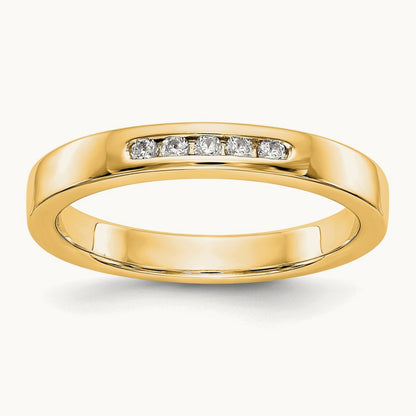 5-Stone Diamond Channel Band — 14K Yellow Gold, 6