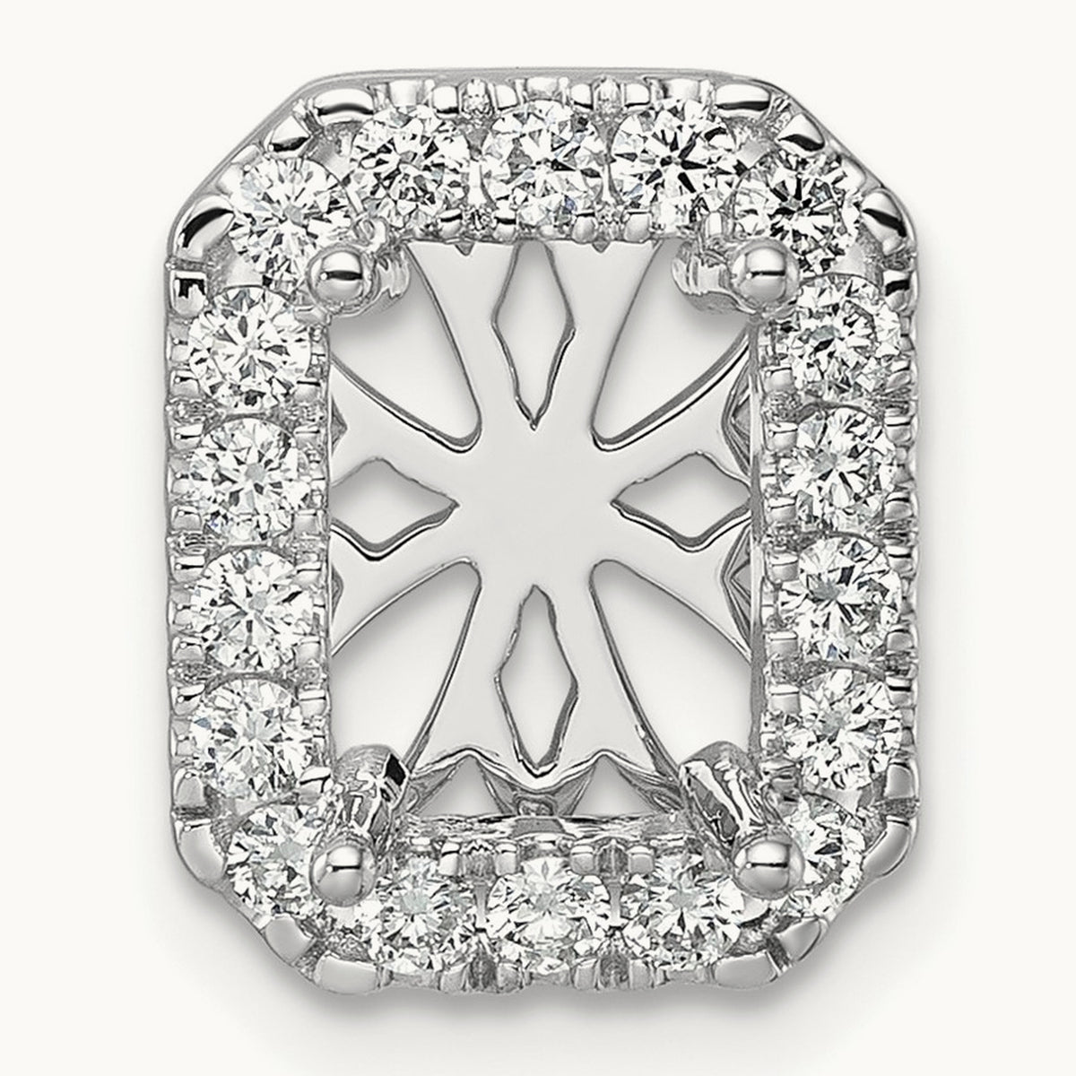 Radiant Halo Chain Slide, 2.50 ct tw Lab-Grown Diamond — 14K White Gold, 7
