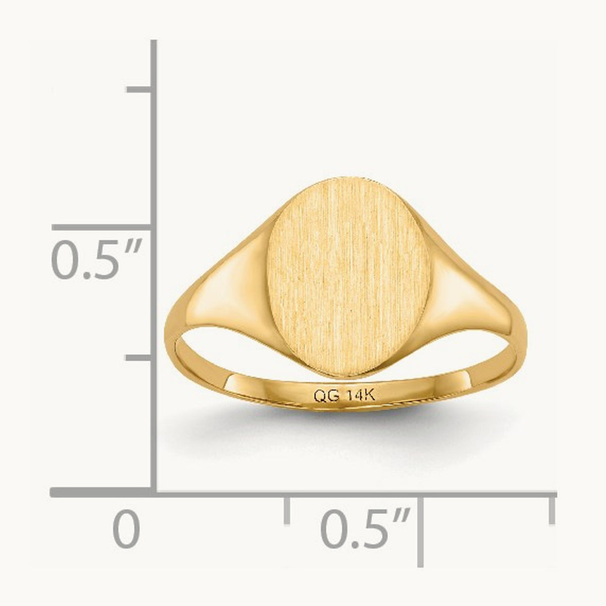 8.5x10. Closed Back Signet Ring, 0mm, 14K