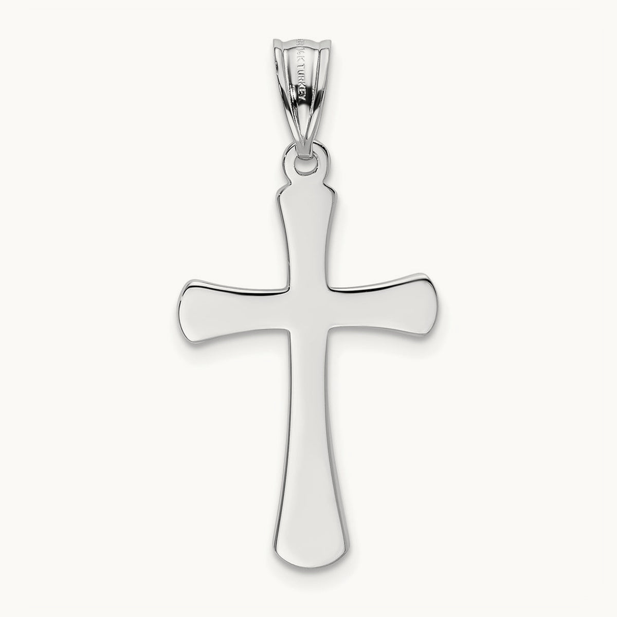 Hollow Cross Pendant, 14K White Gold