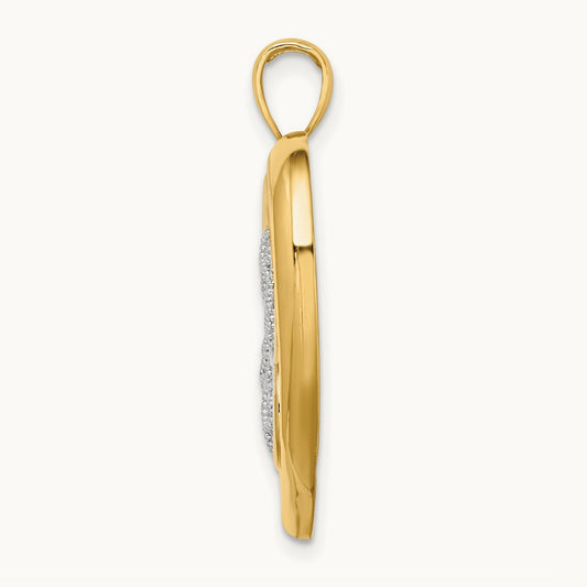 w/Rhodium Butterfly in Heart Charm, 14K