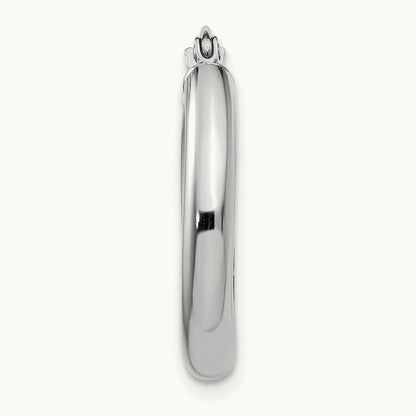 Single 14K White Gold Polished Tube Hoop Earring, 3mm