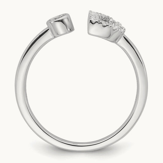 Initial D Adjustable Ring, 0.20 ct tw Lab-Grown Diamond