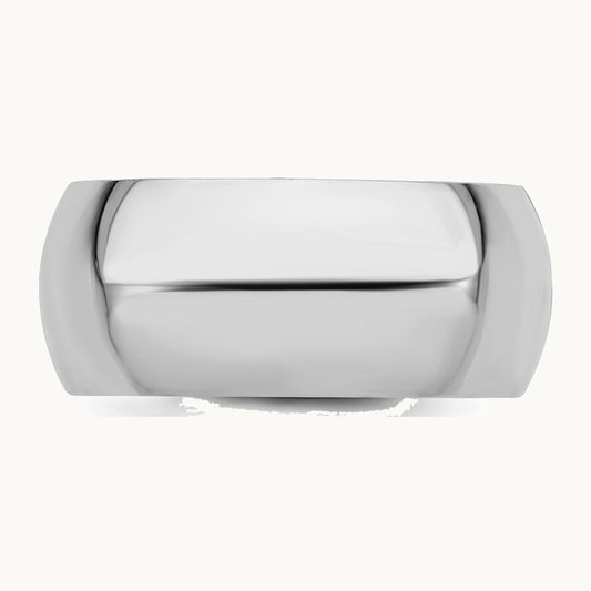 Sterling Silver Rhodium-plated 9mm Comfort Fit Band