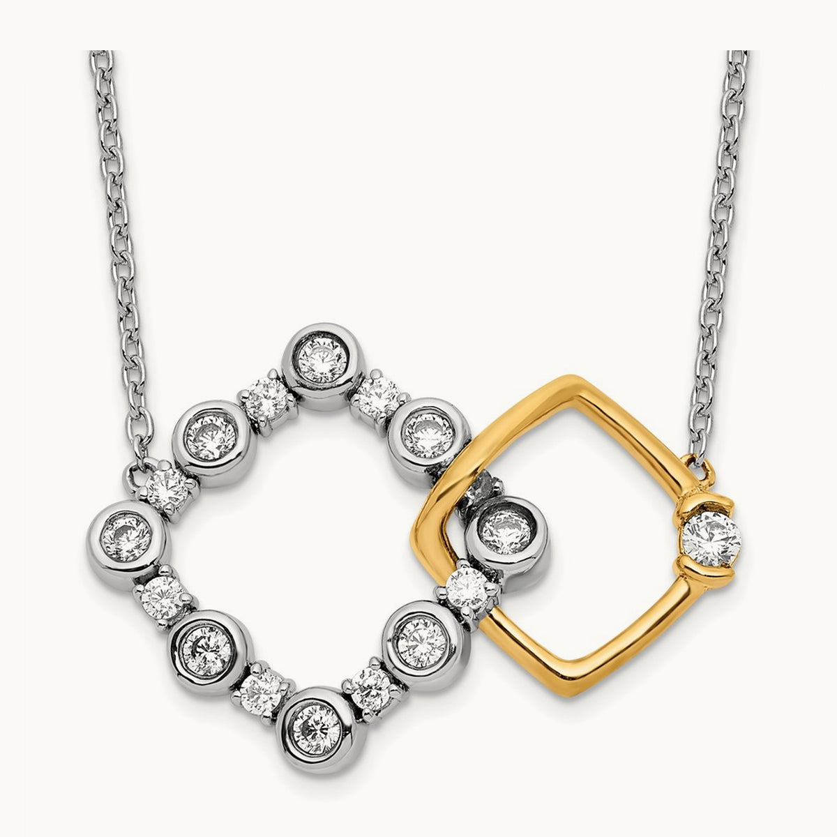 Square Interlock Necklace, 0.50 ct tw Lab-Grown Diamond