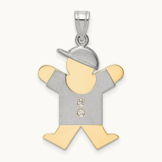 AA Diamond Kid Pendant, 14K Two-tone