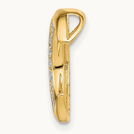 Polished Moon Sapphire and Diamond Chain Slide, 14K