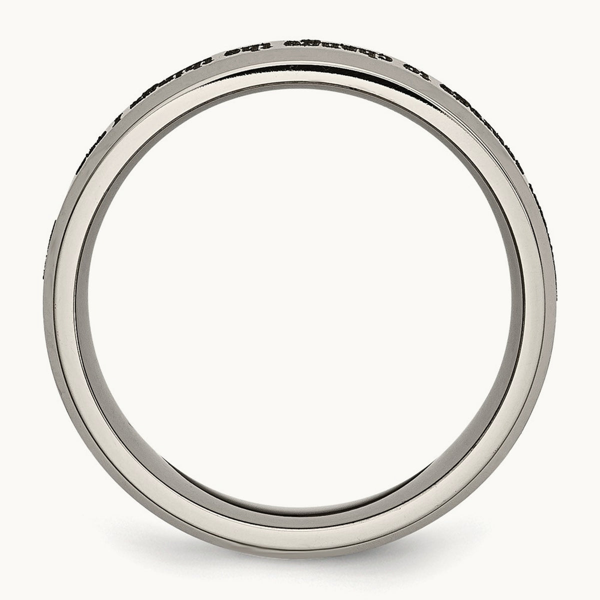 Brushed & Polished Serenity Laser Design Beveled Band — photo set