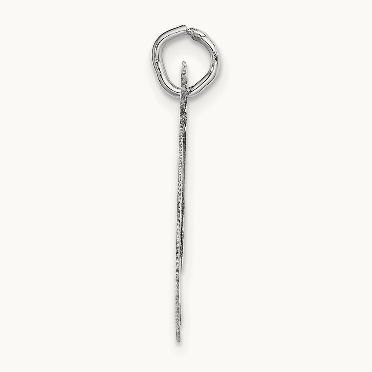 Large Fancy Script Initial Charm — 14K White Gold, T