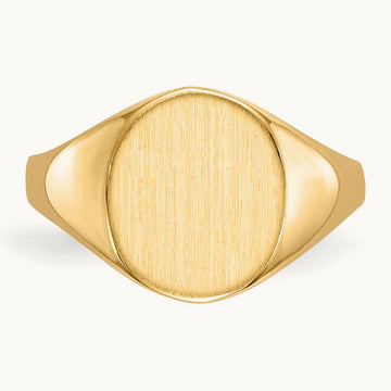 9.5x11. Open Back Signet Ring, 0mm, 14K
