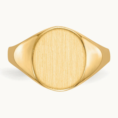 9.5x11. Open Back Signet Ring, 0mm, 14K