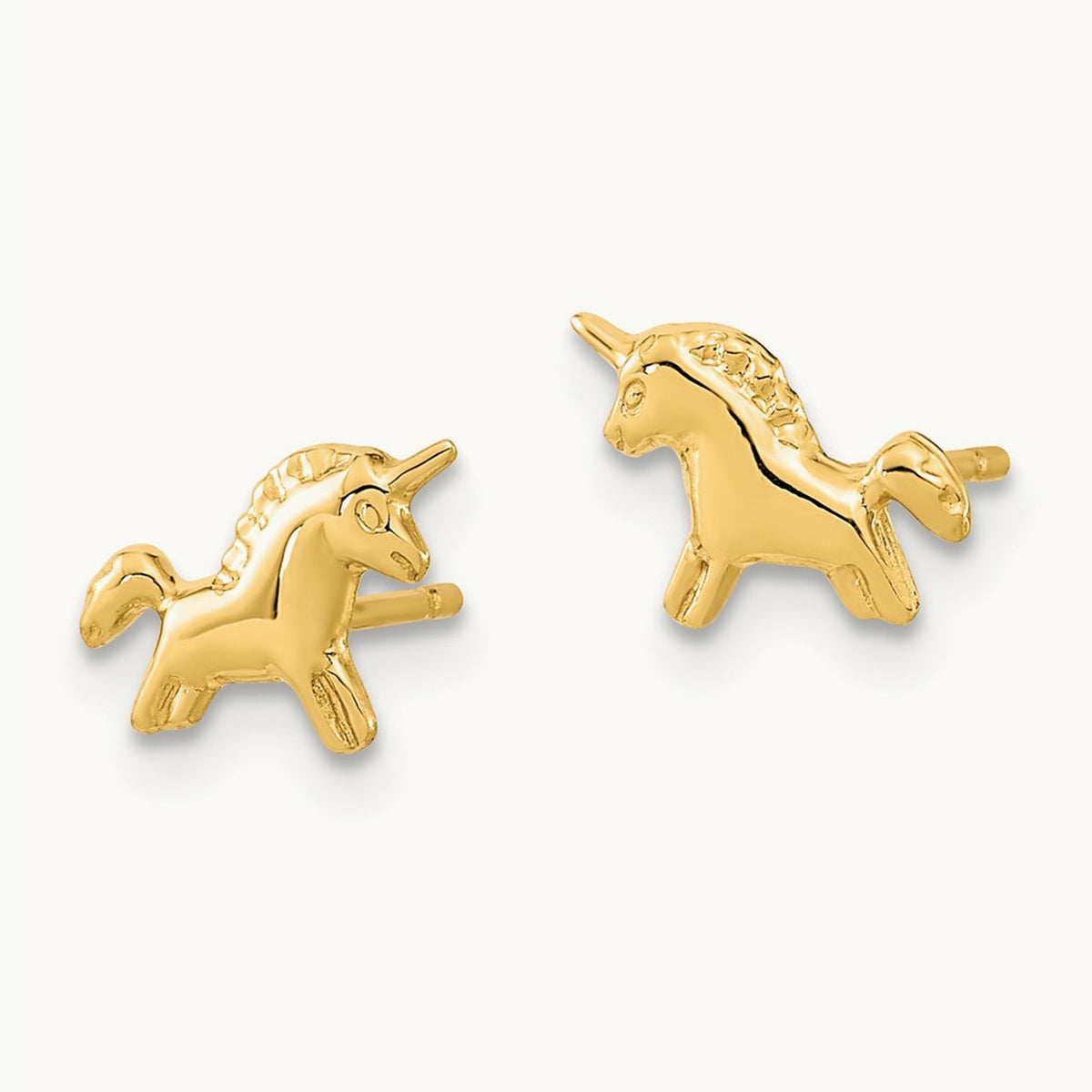 Polished Unicorn Post Earrings — 6.5mm