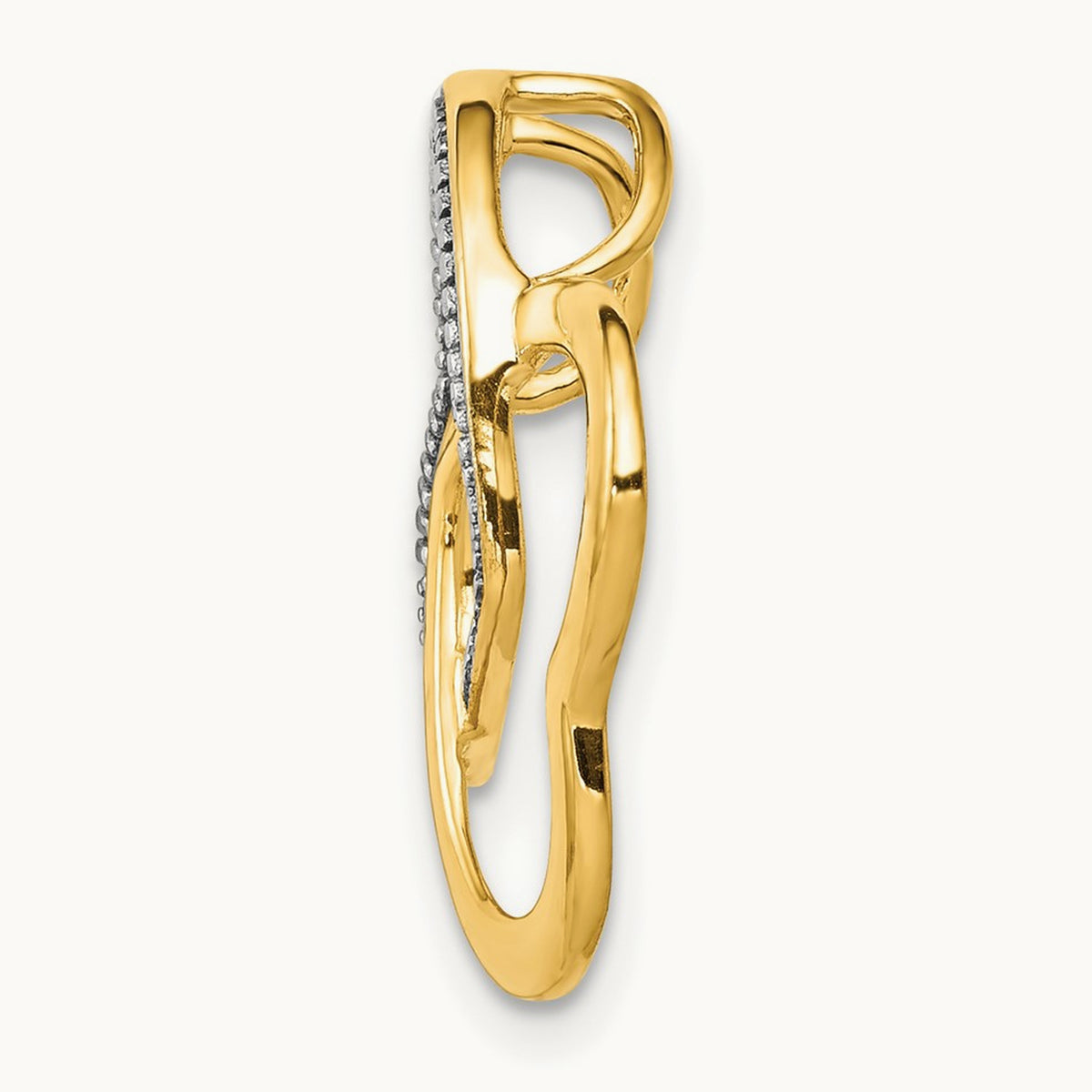.01ct. Diamond Double Entwined Heart Chain Slide, 14K