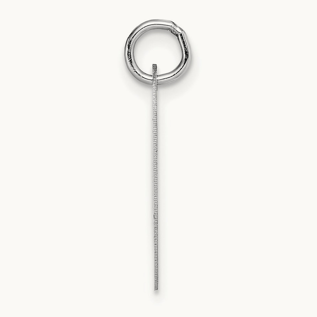 Large Fancy Script Initial Charm — 14K White Gold, V