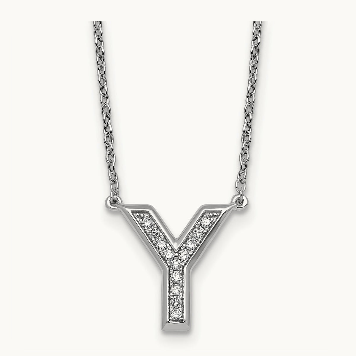 Initial Y Necklace, 0.10 ct tw Lab-Grown Diamond