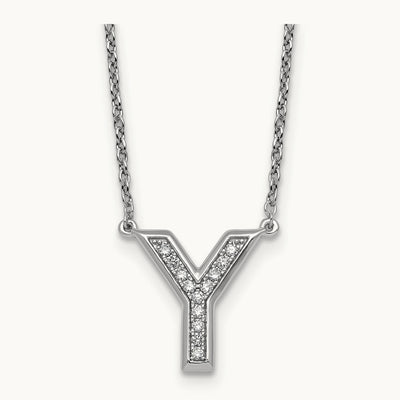 Initial Y Necklace, 0.10 ct tw Lab-Grown Diamond