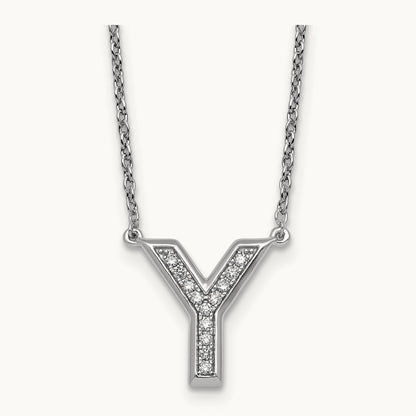 Initial Y Necklace, 0.10 ct tw Lab-Grown Diamond