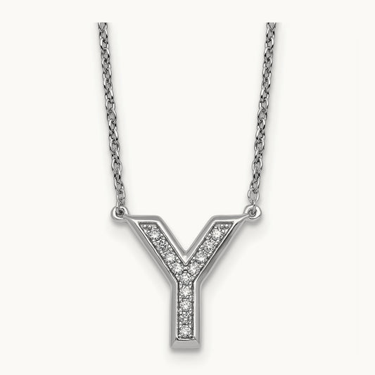 Initial Y Necklace, 0.10 ct tw Lab-Grown Diamond