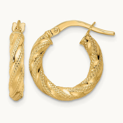 Polished Twisted Hoop Earrings — 16mm