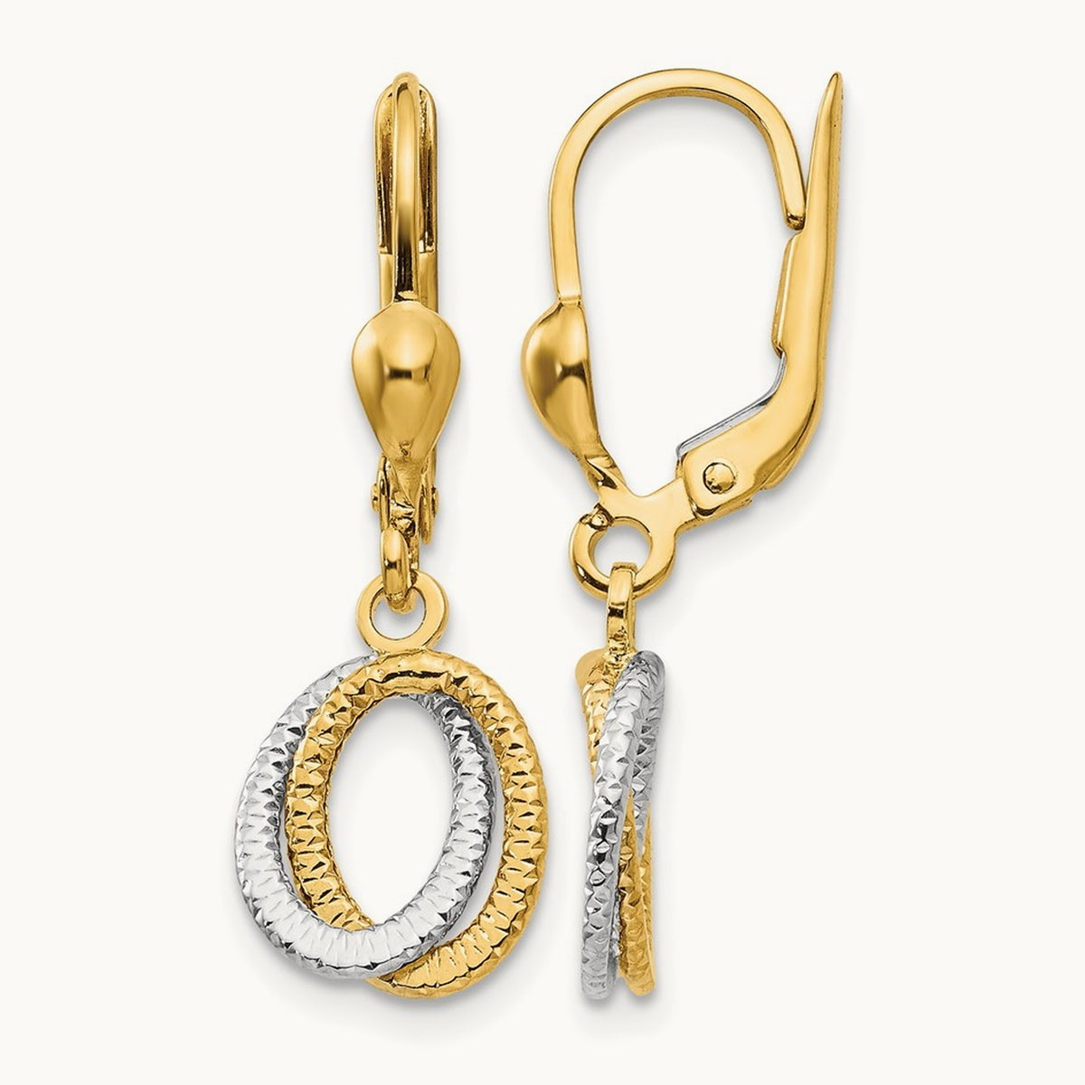 Textured and Polished Dangle Leverback Earrings — photo set