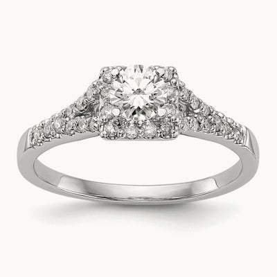 Princess Semi-Mount Square Halo Engagement Ring, 0.25 ct tw