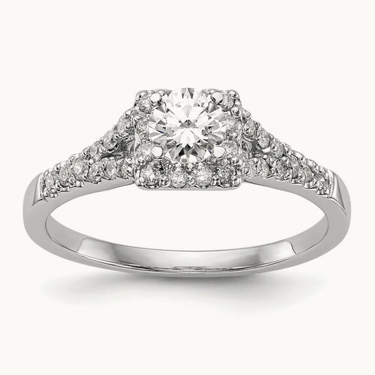 Princess Semi-Mount Square Halo Engagement Ring, 0.25 ct tw