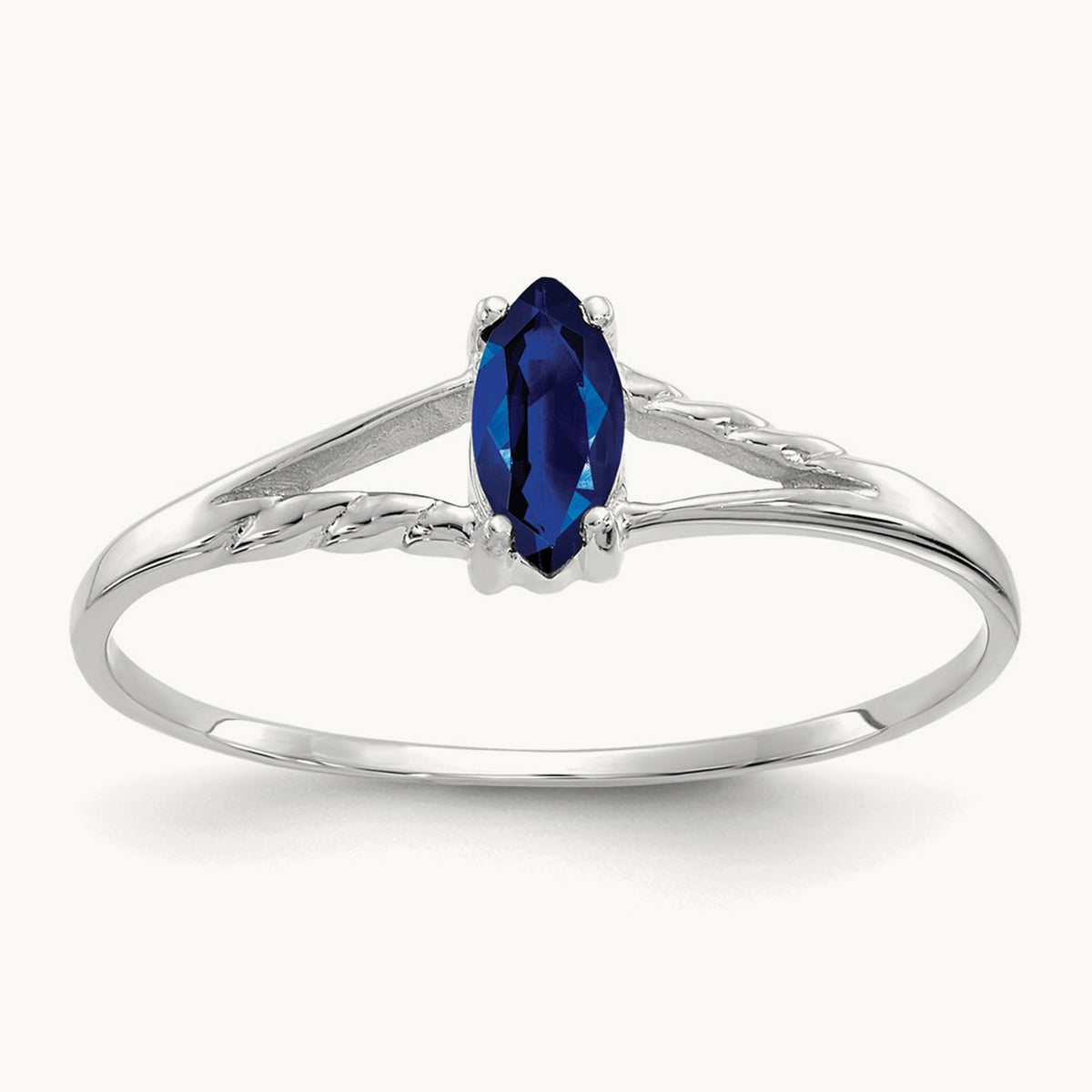 Sapphire Birthstone Ring, 14K White Gold