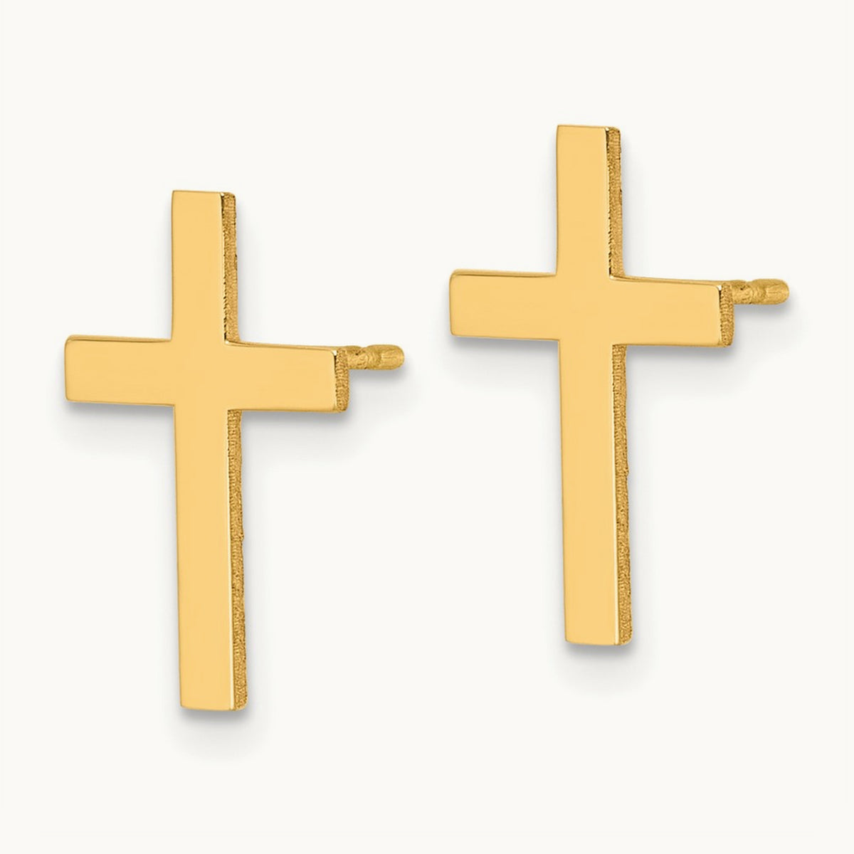 Polished Cross Earrings — 15.05mm