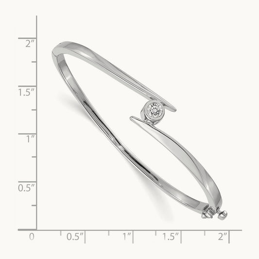 A Diamond Hinged Bangle, 14K White Gold