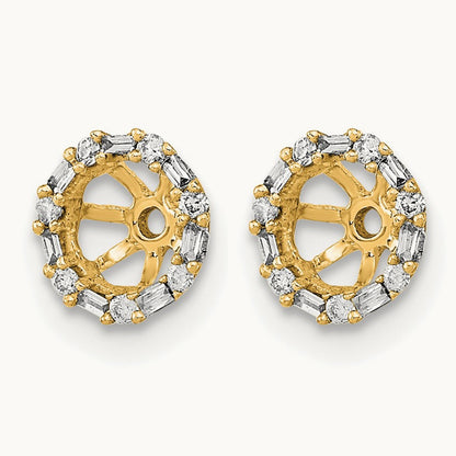 Diamond Earring Jackets — 14K Yellow Gold, 6mm