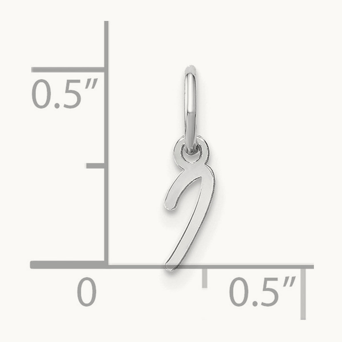Upper case Initial Charm — 14K White Gold, I