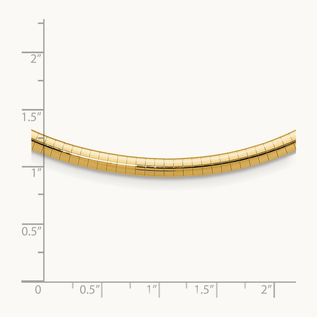 Domed Omega Necklace — 14K Yellow Gold, 16mm, 4mm