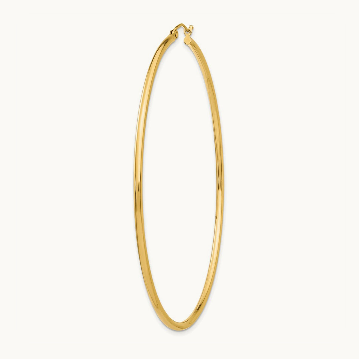 Single 14k Polished 2x70mm Lightweight Tube Hoop Earring