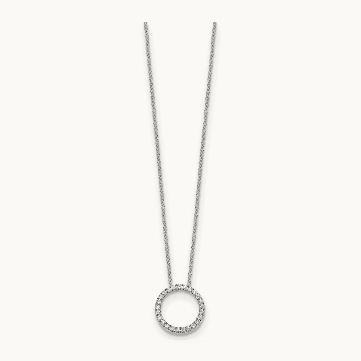 Diamond Circle 18 inch Necklace — 14K White Gold, 0.25 ct