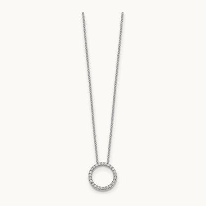 Diamond Circle 18 inch Necklace — 14K White Gold, 0.25 ct