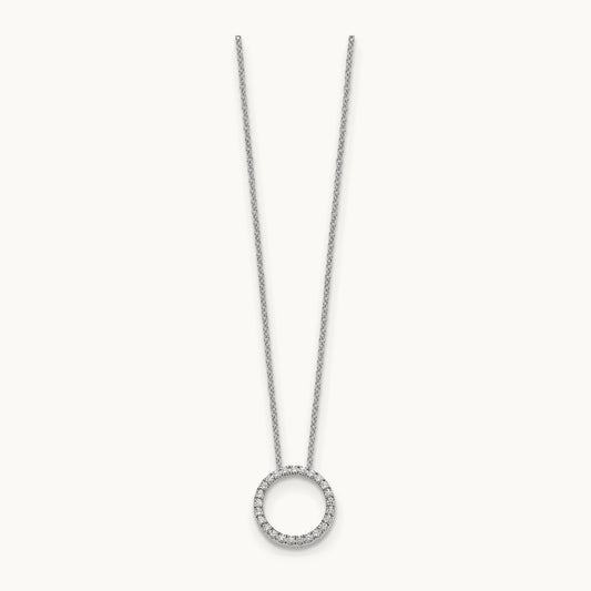 Diamond Circle 18 inch Necklace — 14K White Gold, 0.25 ct