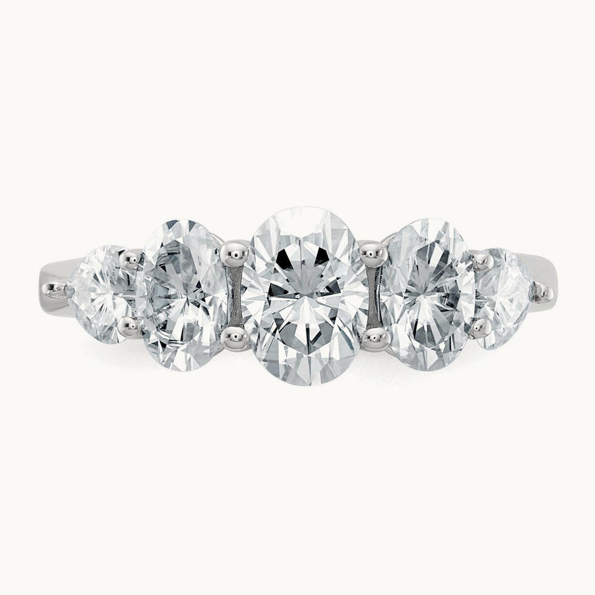 5 Stone Band, 2.00 ct tw Lab-Grown Diamond — 14K White Gold