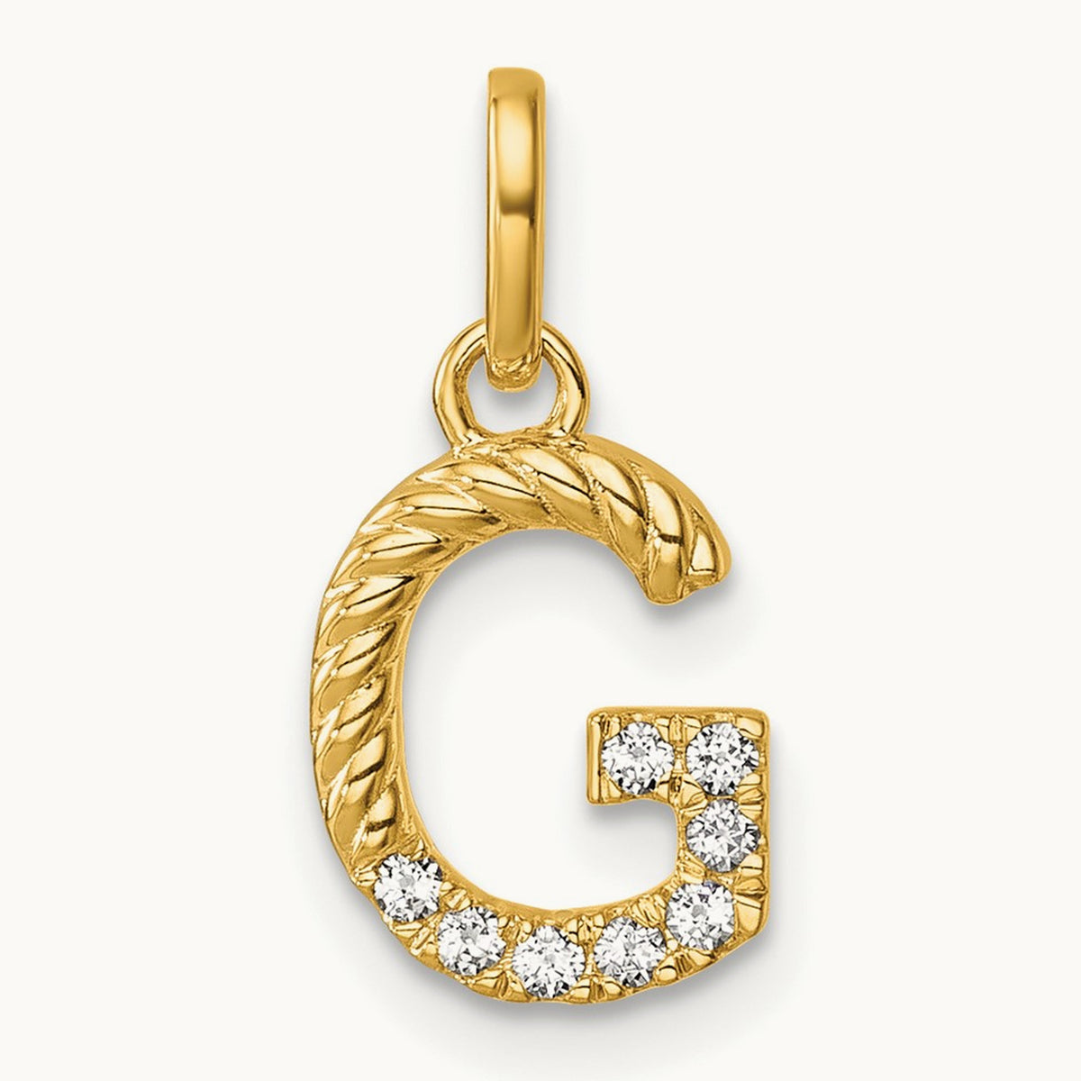 Twisted Diamond Charm — 14K Yellow Gold, G