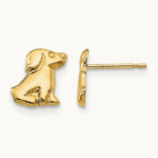 Madi K Dog Post Earrings, 14K