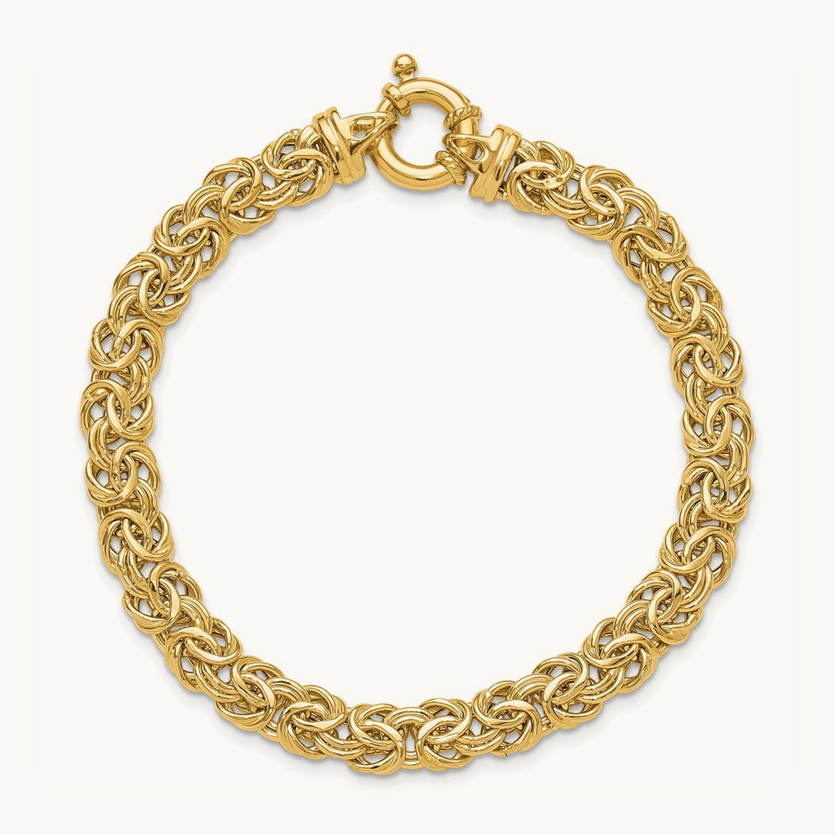 Fancy Flat Byzantine Bracelet — 7mm