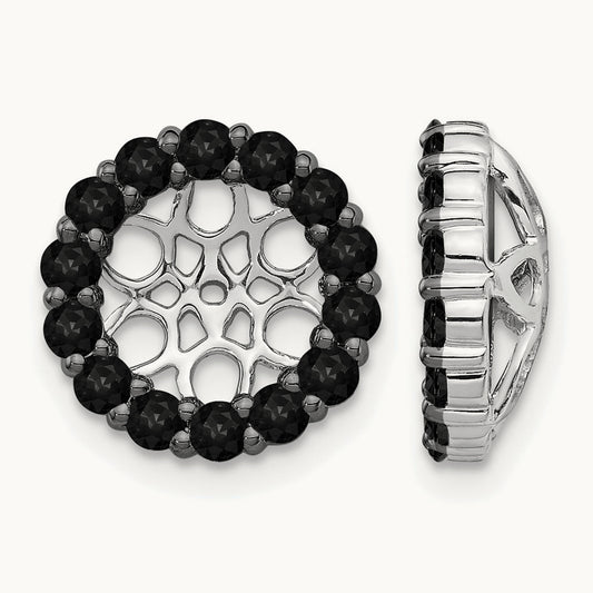 Black Diamond Earring Jackets, 14K White Gold