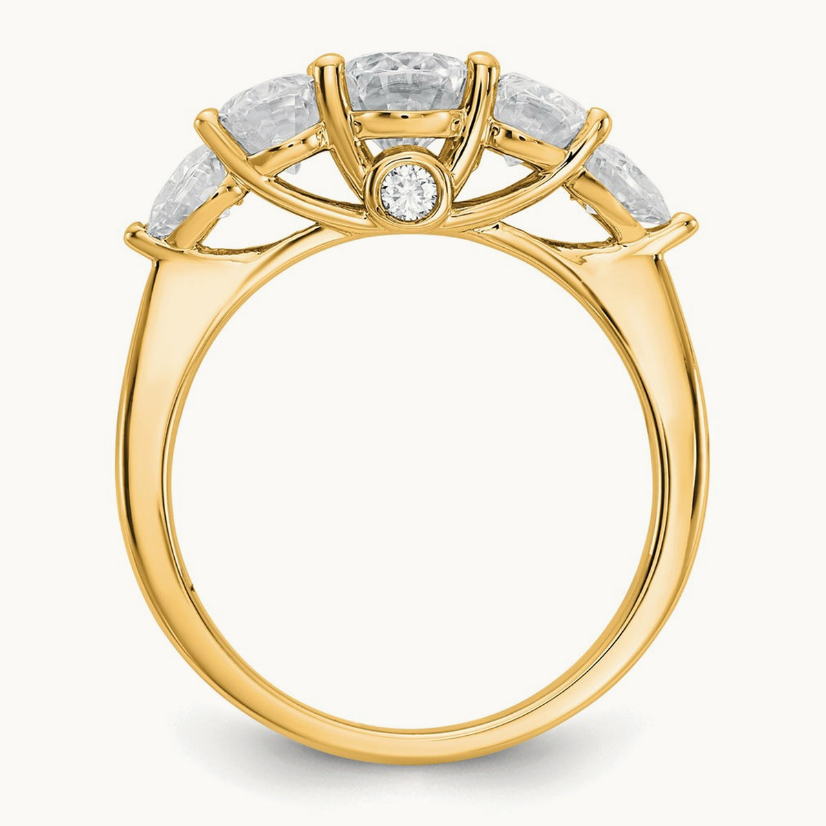 5 Stone Band, 2.00 ct tw Lab-Grown Diamond — 14K Yellow Gold